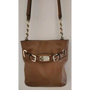 Michael Kors Hamilton  Crossbody Shoulder Bag Tan/Carmel  Gold Accents